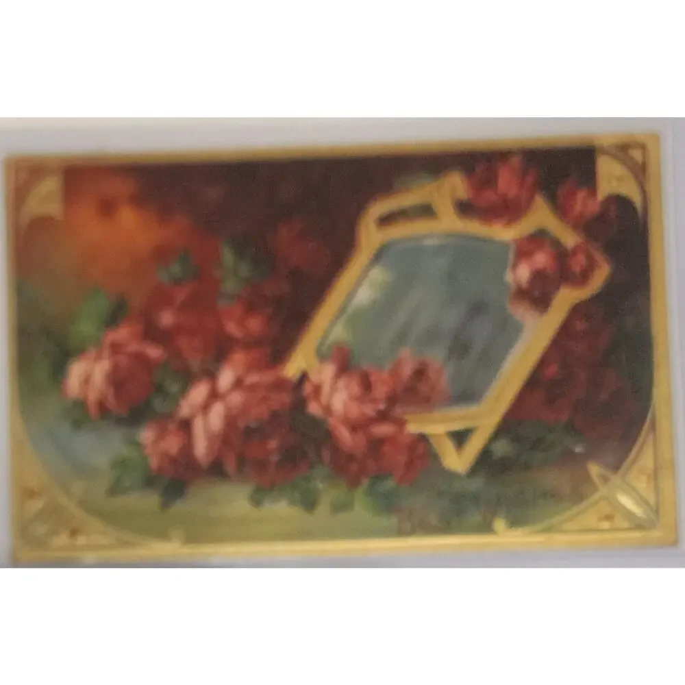 Lot Of Four Vintage Antique Embossed Postcards Flowers